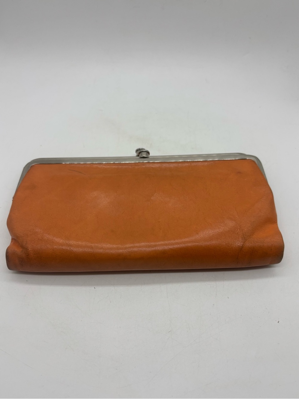 HOBO Intl Lauren Kiss Lock Framed Bifold Wallet Orange Peach